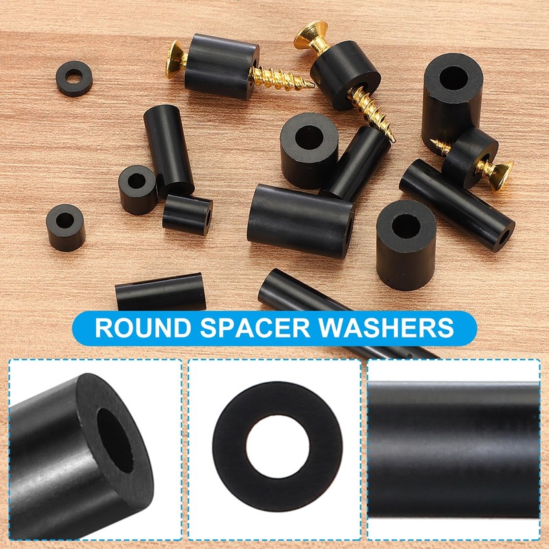 PATIKIL M3 Black ABS ID 3.2mm OD 7mm Length 8mm