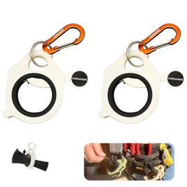 CANAANIN Zip Tie Holder Cable Tie Holder Portable Upgraded Carabiner Keychain Clip One-Hand Access Auto-Reset Clip High-Visibility for Pro-Grade Safety Storage(White, 2 Piece)