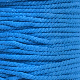 Super Soft 3 Strand Twisted Cotton Rope (10 Feet, 1/4 Inch, Light Blue)