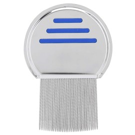 Peine Para Piojos, Peine Profesional De Acero Inoxidable Para Tratamiento De Liendres Con Dientes De Metal, Peine Eliminador De Piojos Portátil Para Cabello Grueso Y Fino(Azul)