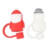 10Pcs Christmas Straw Covers Caps Cartoon Soft Silicone Christmas Straw