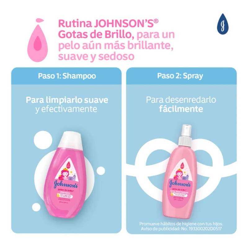 Shampoo Infantil JOHNSON'S Gotas de Brillo 200 ml