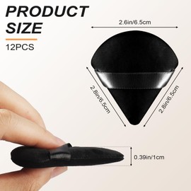 Triangle Powder Puff for Pressed Powder - 2 PCS Makeup Powder Puffs Soft Powder Sponge Reusable Triangle Sponges with Strap for Loose Powder Cosmetic Foundation Wet Dry Makeup