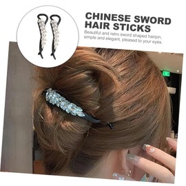Gatuida 2pcs Rhinestone Banana Hair Clips for Women Elegant Barrettes for Thick Fine Hair Stylish Accessories for Parties Everyday Use