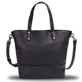 Genuine Leather Satchel Purses Handbags for Women Top Handle Bags Lady Crossbody Shoulder Tote Bags (Black)