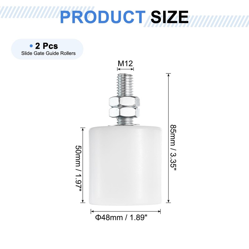 uxcell 2Pcs Slide Gate Guide Roller, 2" Nylon Rollers Gate