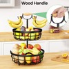 SAYZH 2-Tier Fruit Basket Bowl Vegetable Storage with Dual Banana