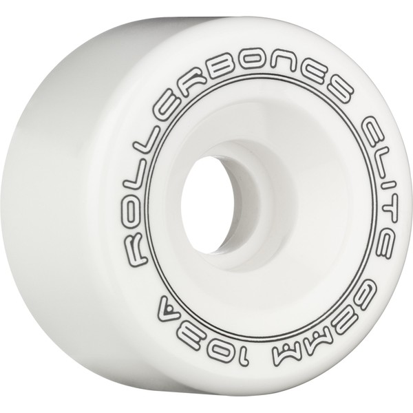 RollerBones Art Elite 103A Competition Roller Skate Wheels (Set of 8), White, 57mm