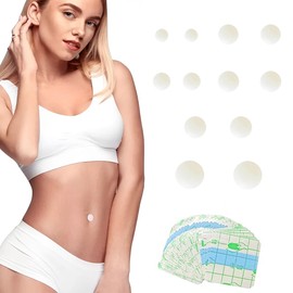 YESHLiky - 12 piezas para ombligo para adultos, tapón de silicona suave para ombligo con cintas médicas para liposucción, Blanco, Talla única