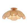 Haolaike Boho 20 Inch Rattan Flush Mount Ceiling Light Flower