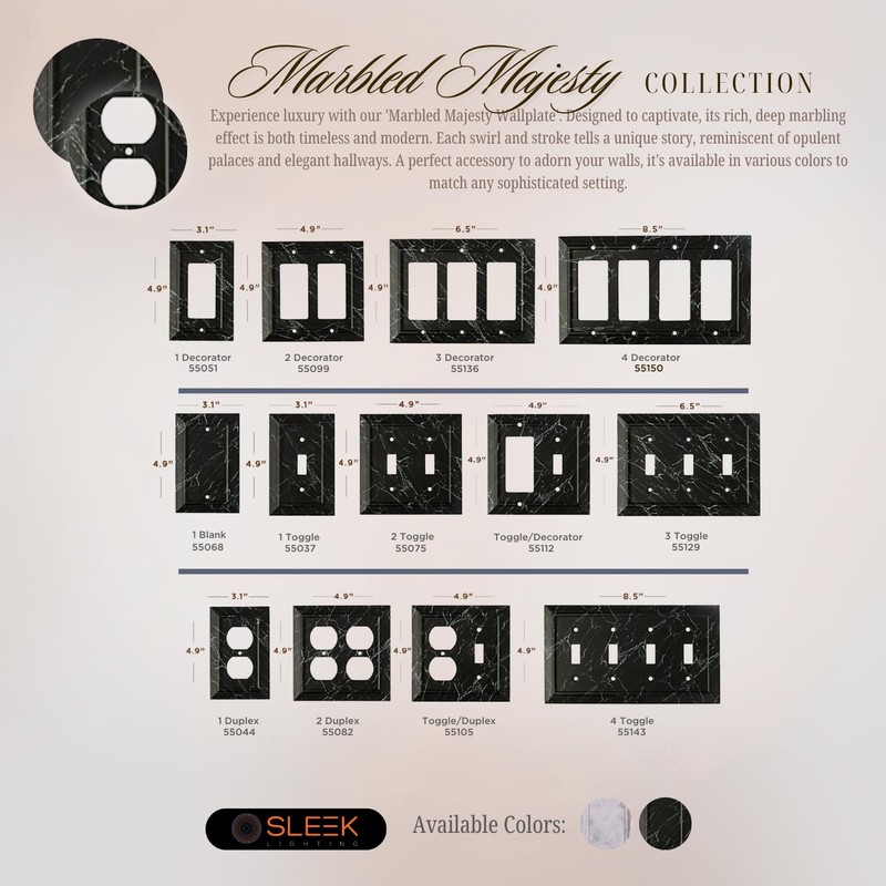 Pack of 1 Wall Plate Outlet Switch Covers by SleekLighting