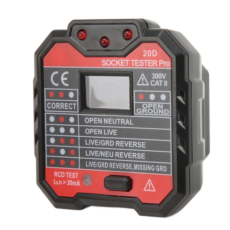 20D Leakage Socket Tester Socket Detector Electric Circuit Live Wire