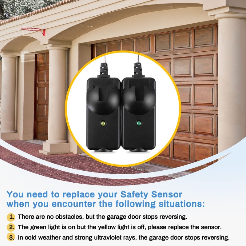 41A5034 Safety Sensor Kit, Replacement for Craftsman/Chamberlain/Liftmaster Garage Door Sensor,
