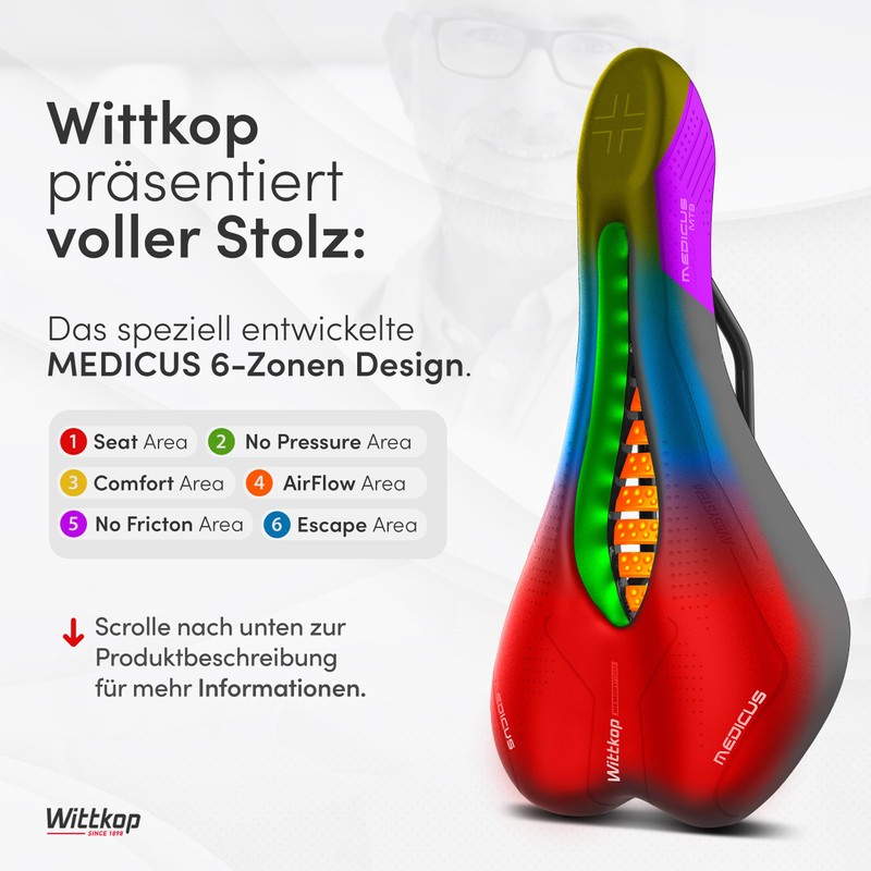 Büchel Wittkop Medicus 97207 MTB Saddle Memory Foam, Black