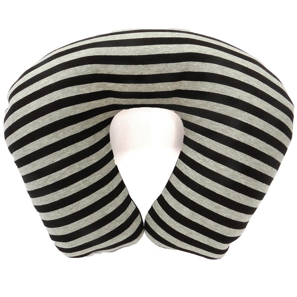 ADVANCE Travel Air Neck Pillow, Cotton, Knit Border (AIR & Urethane Specifications), Made in Japan, Gray