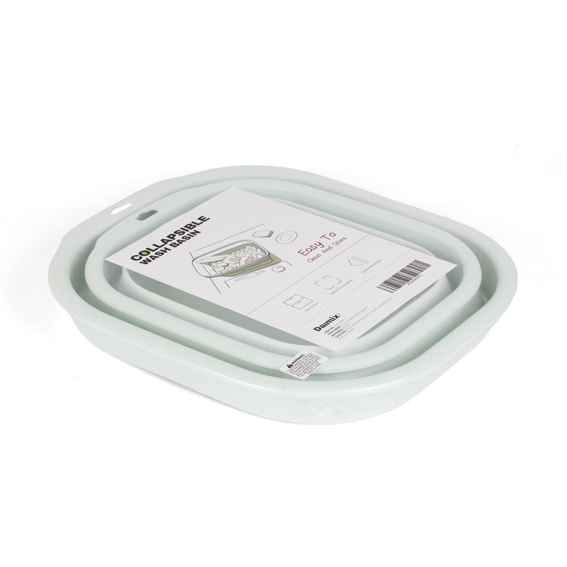 Daimix Collapsible Wash Basin Set of 2, Foldable Small Medium