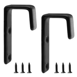 Bivethoi 2pcs Bunk Bed Ladder Hook Brackets, 1 Inch J Hook Hanger Black Bed Hooks with PVC Coated, Heavy Duty Metal Utility Hooks Library Ladder Hardware Hooks for Bunk Bed Loft Bed Stairs