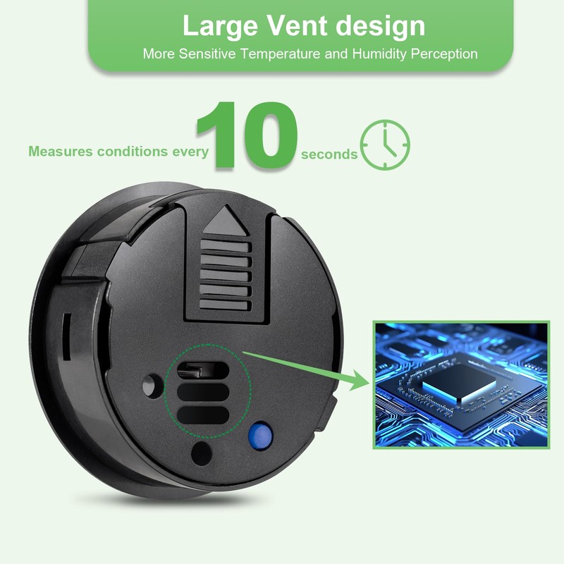 WWHAKO 4-Pack Mini Hygrometer Thermometer Indoor Outdoor Round Humidity Meter,