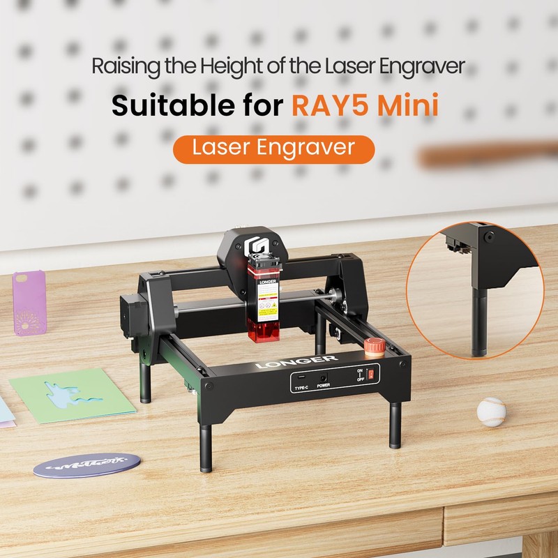 Longer 8Pcs RAY5 Mini Risers,Compatible with RAY5 Mini Engraver and