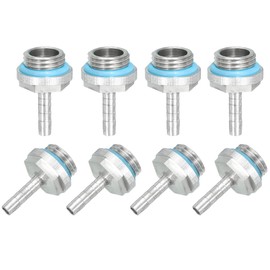 uxcell 8pcs G1/4 Fitting, G1/4 Thread with 4mm OD Nozzle PC Water Cooling Hose Barb Fitting for PC Water Cooling System Accessories