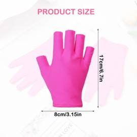 2 Pairs UV Gloves for Gel Nail Lamp, UPF Fingerless UV Protection Gloves for Manicures, Nail Art, Outdoor Activities, Black and Pink