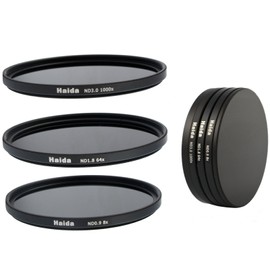 Neutral Density Filter Set Consisting of ND8x, ND64x, ND1000x Filters 67 mm Including Stack Cap Filter Container + Pro Lens Cap with Inner Handle