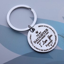 Jstud Inspirational Gifts keychain For Son Daughter Never Forget I Love You Forever keychain from Dad Mom