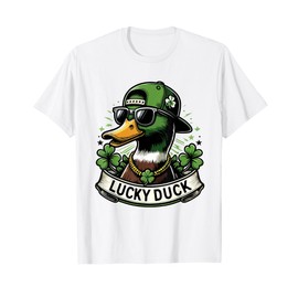Lucky Duck Shamrock Funny St Patricks Day Waterfowl Lovers T-Shirt