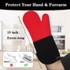 GIOOIG Extra Long Silicone Oven Mitts and Pot Holders, 15”Oven