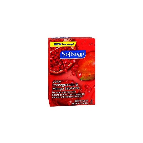 Softsoap Juicy Pomegranate & Mango Infusions Bar Soap- 4 PK