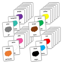 Romanian English Bilingual Flash Cards | Laminated Flash Cards | Montessori Cards | Choose Your Set (Colors)