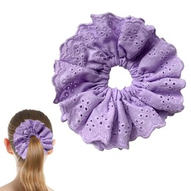 JazSwirl Oversized Scrunchies for Women, Extra Large Scrunchies for Women, Jumbo Hair Ties Scrunchies for Thick Hair, Giant Hair Scrunchies, Big Hair Scrunchies, XL XXL Scrunchie (Purple)