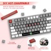 Magic-Refiner AK873 Gaming Keyboard,Rainbow Led Backlit,Hot-Swappable Linear Red Switch,PBT Keycap,75%
