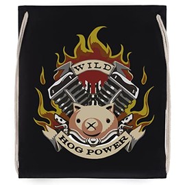 Vendax Hog Power Black Gym Bag with Drawstring Black Drawstring Gym Bag, black