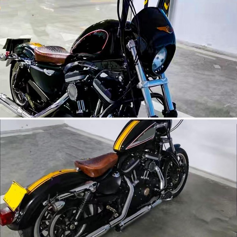 DREAMIZER Motorcycle Crocodile Brown Driver Solo Seat Soft Front Cushion