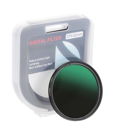 PATIKIL 62mm Circular Polarizer Filter, Camera Lens Filter Slim Optical Glass with Len Cap for Video Vlog Portrait Photography, Black