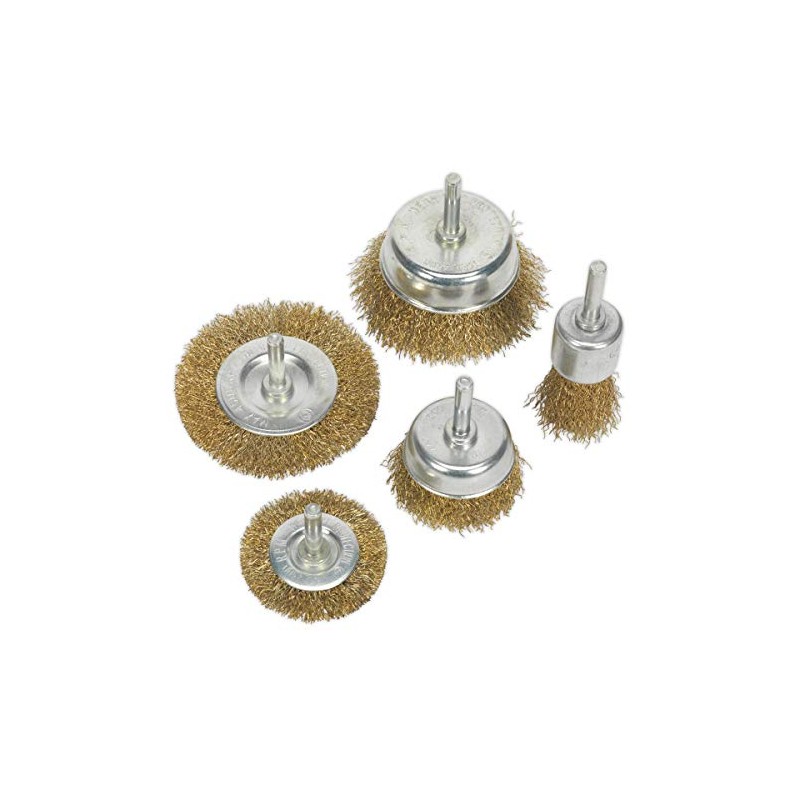 Sealey Bwbs05 Wire Brush Set 5Pc Brassed