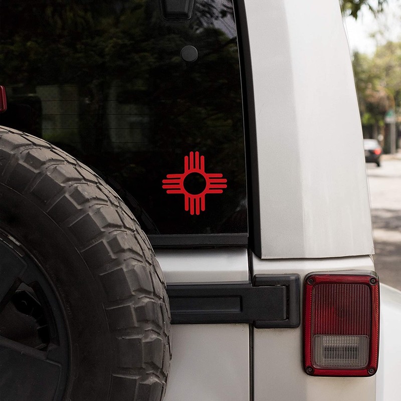 Red Zia Stickers: Two Sticker Set: 3 x 3 inch