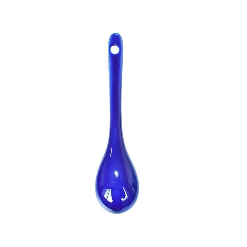 Lotatheta Blue 10 pcs Porcelain Egg Spoons Ceramic Spoons 4.7