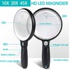 Large Magnifying Glass with 37 LED Light and Case, 10X