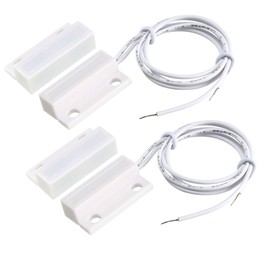 sourcing map 2Pcs MC-38 Surface Mount Wired NC Door Sensor Alarm Magnetic Reed Switch White