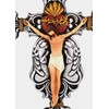 Needzo Calvary Sacred Heart Catholic Crucifix Wall Decor, Ornate Religious