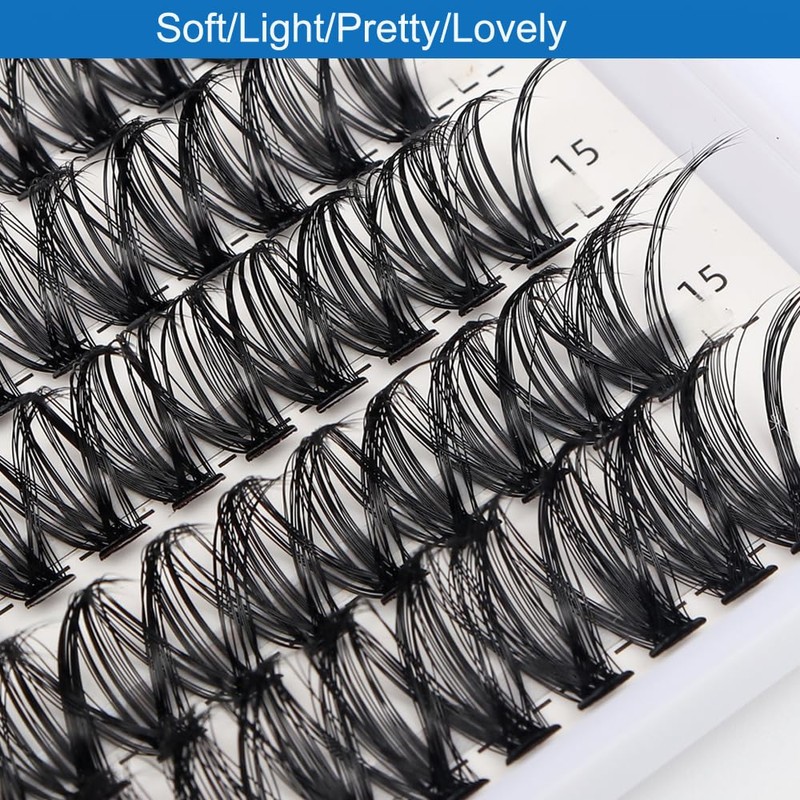 Bransfy False Eyelashes Clusters 280pcs DIY Eyelash Extension D Curl