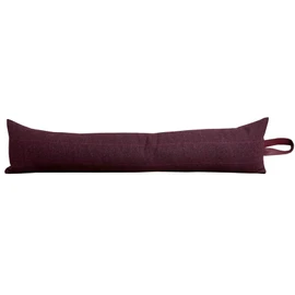 Classic Home Store Draught Excluder Cold Draft Stopper Purple & Red Check Wool Leatherette Handle