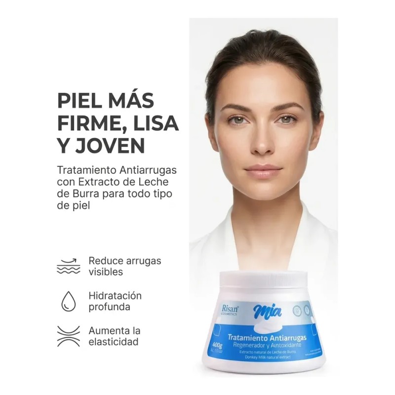 Crema Antiarrugas Regeneradora Leche De Burra 400g Risan Neutra