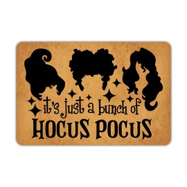 Entrance Door Mat It’s Just a Bunch of Hocus Pocus Funny Welcome Rubber Non Slip Backing Mat for Indoor Outdoor 23.6 in(W) X 15.7 in(L)