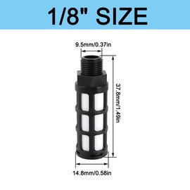 Black Plastic Exhaust Air Silencer 1/8" Air Line Pneumatic Mufflers Air Compressor Fitting Noise Reduce (10 Pack)