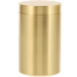 Brass Tea Canister Tea Leaf Jar - Coffee Bean Container Small Portable Storage Container for Coffee Nuts, 1.77X1.77X2.75in