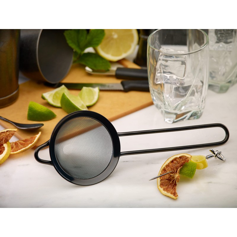 Barfly Fine Mesh Strainer, 3 1/2" Diam. Bowl, Gun Metal