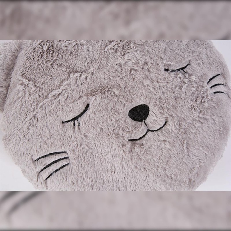 Atmosphera Children's Cushion Cat Faux Fur Diameter 28 cm Grey